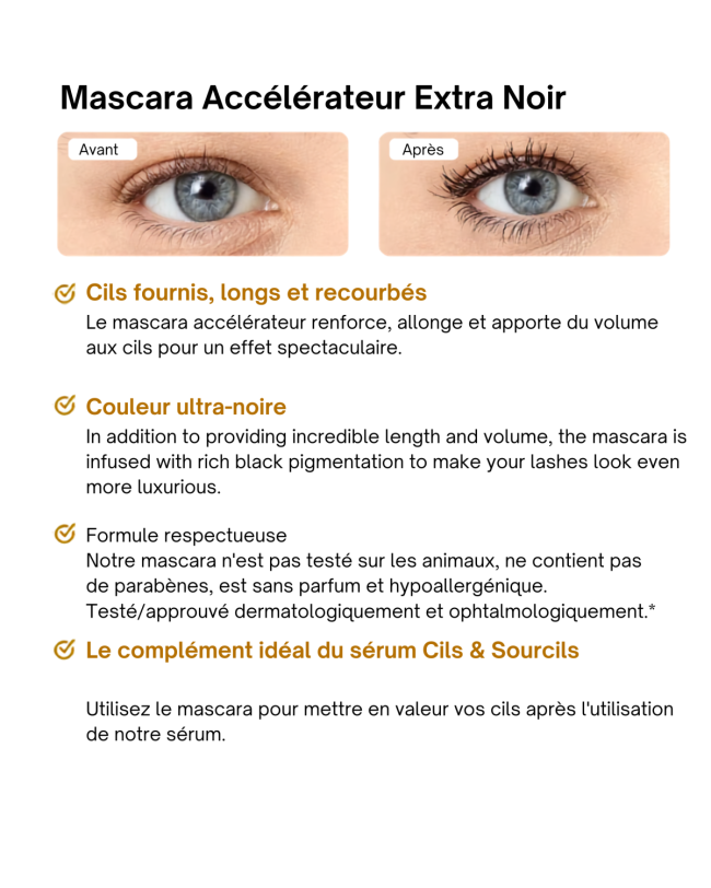 Mascara Waterproof Extra Black – Volume &amp; Longueur